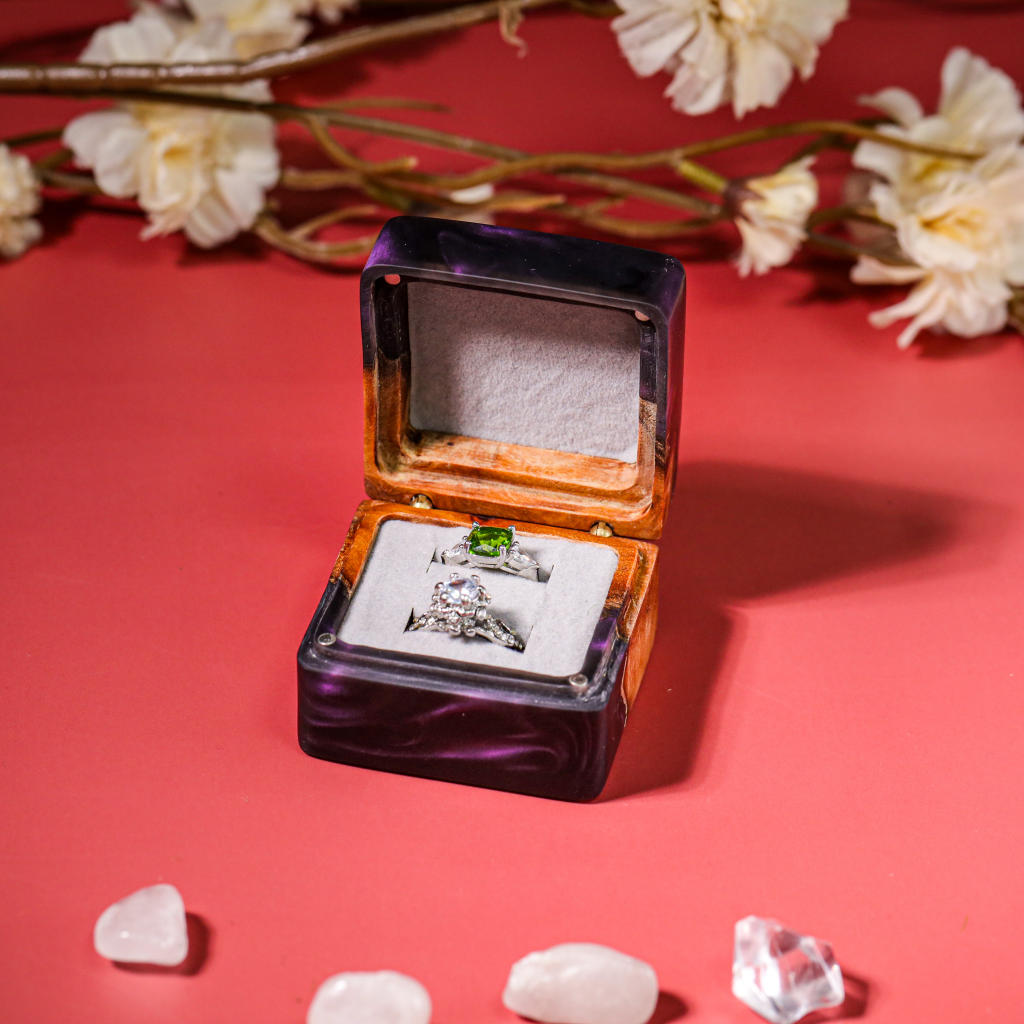 Custom Square Ring Box 2 Personalized Wooden Ring Box
