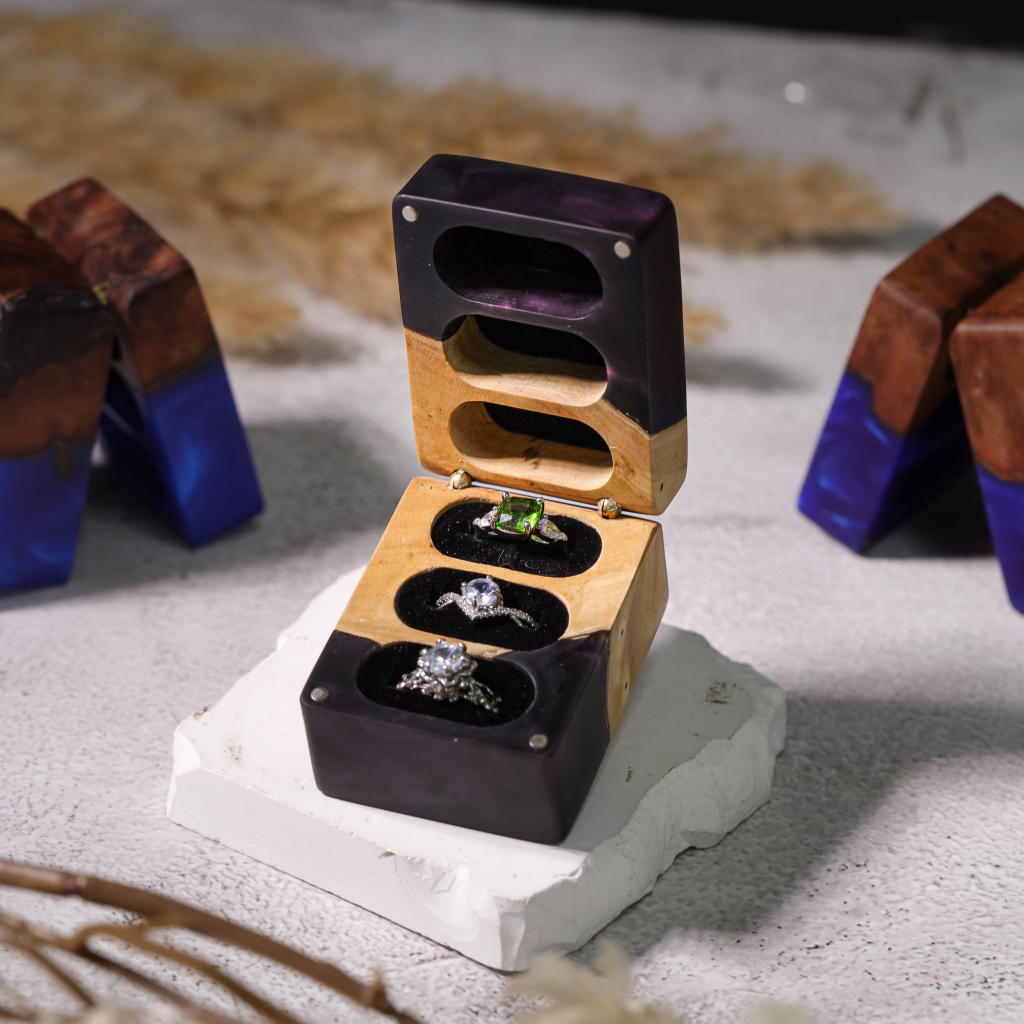 Custom Triple Ring Box 2 Custom Triple Ring Box