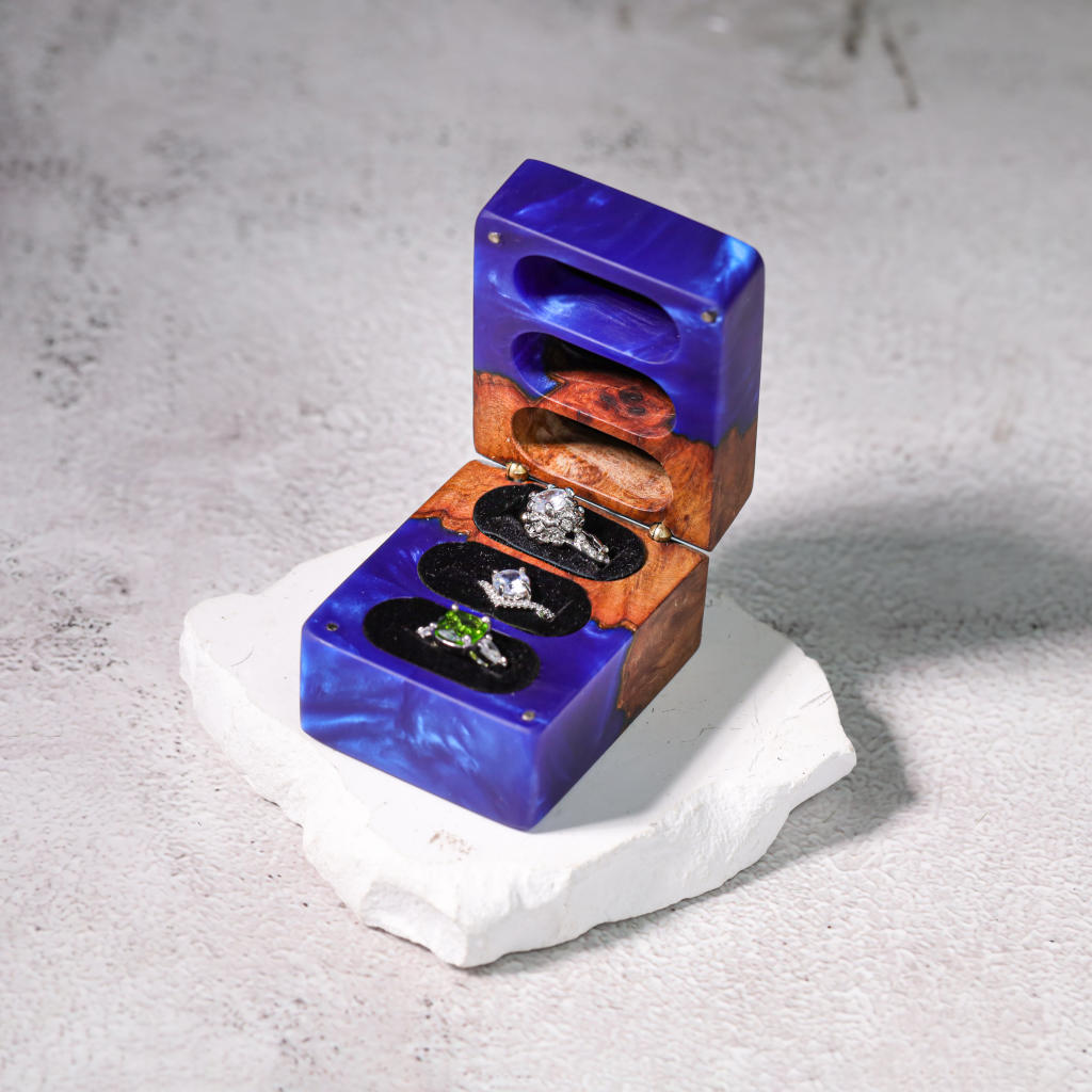 Custom Triple Ring Box 6 Personalized Triple Slot Ring Box