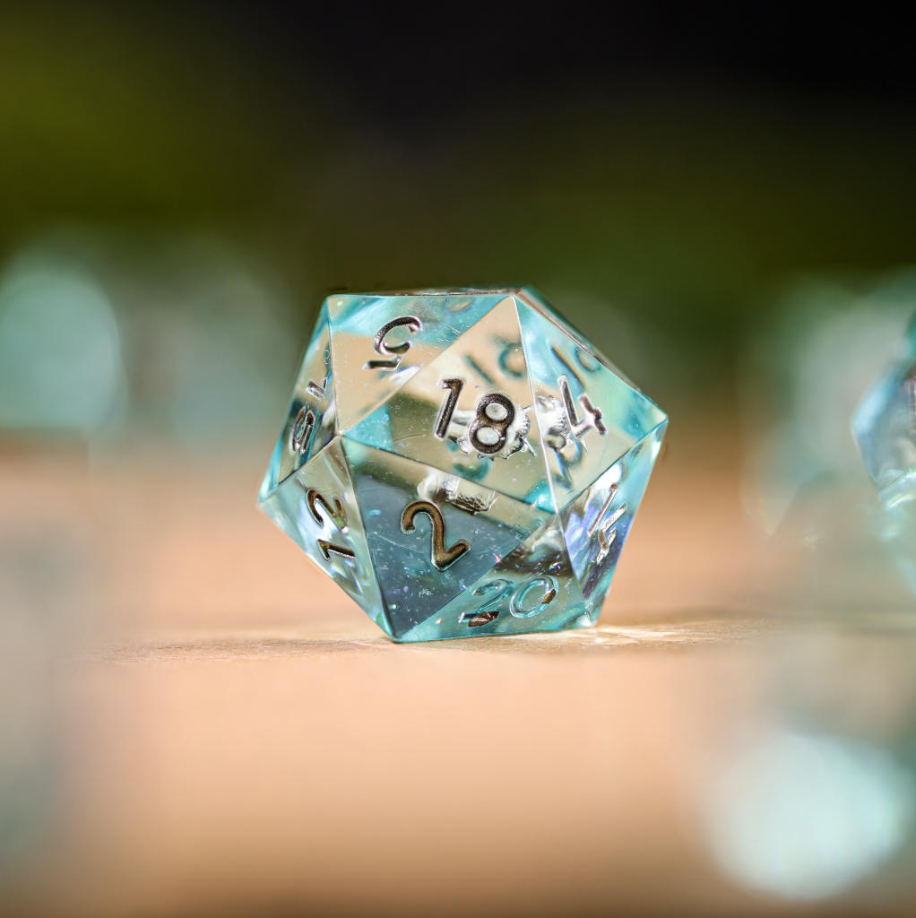 Blue Ocean DND Resin Dice 8 Blue Ocean Dice for Dungeons and Dragons