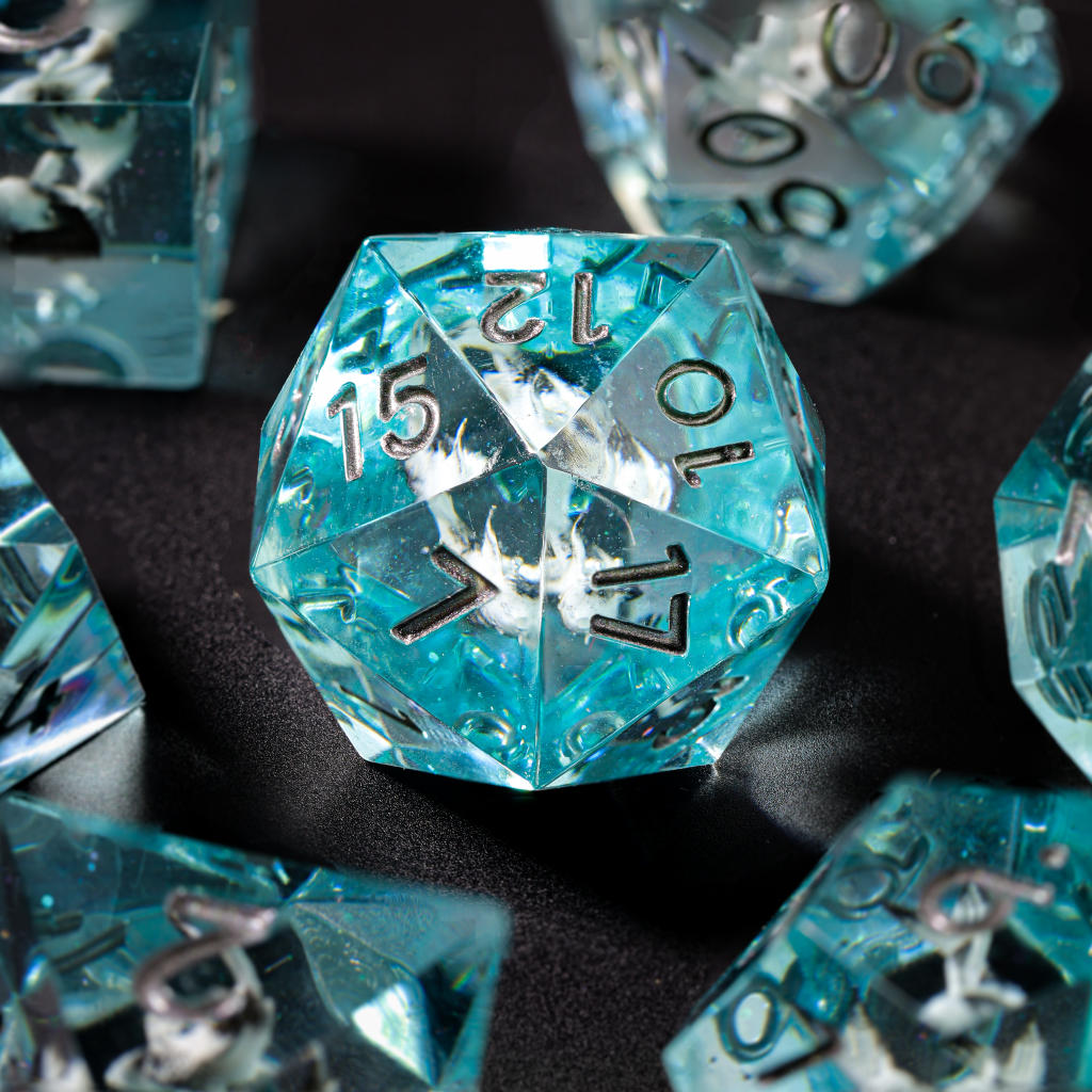 Blue Ocean DND Resin Dice 3 Blue Ocean DND Resin Dice