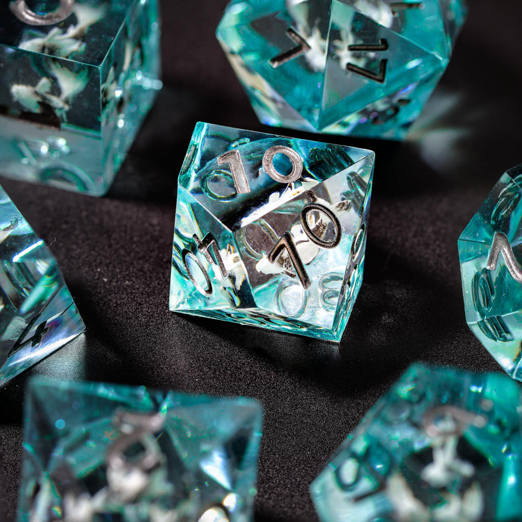 Blue Ocean DND Resin Dice 4 Blue Ocean DND Resin Dice