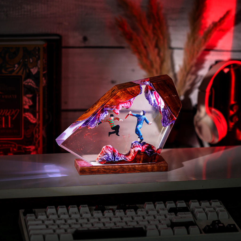 Freddy vs Michael Night Light 3 Freddy Krueger & Michael Epoxy Lamp