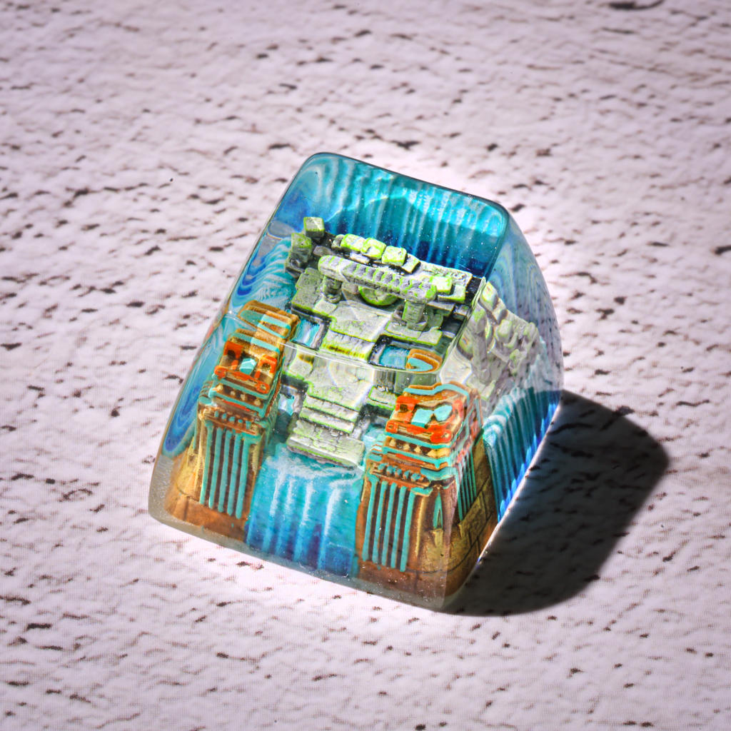 The Lost Temple Beneath the Sea Keycap 9 Handmade The Los Temple Keycap
