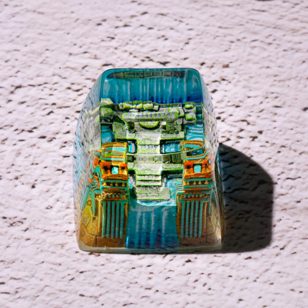 The Lost Temple Beneath the Sea Keycap 8 Handmade The Los Temple Keycap