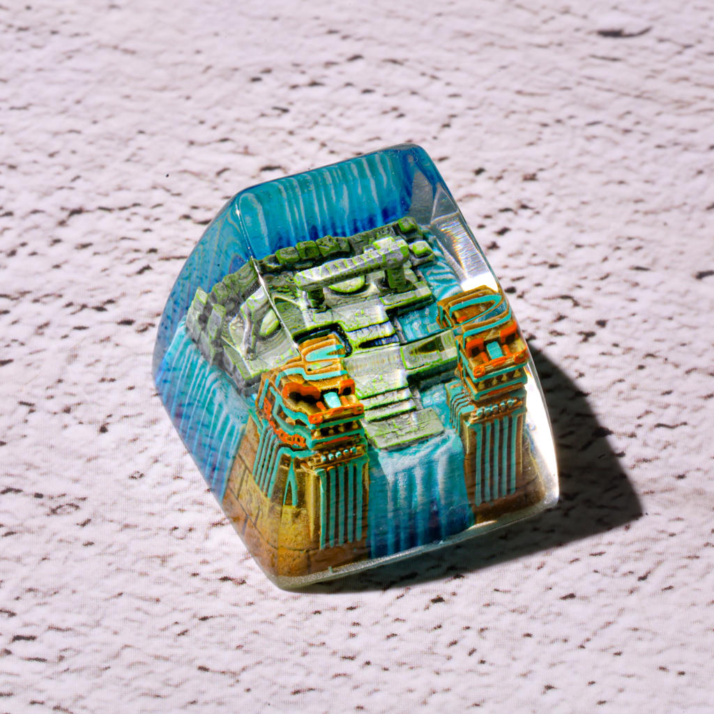 The Lost Temple Beneath the Sea Keycap 7 Handmade The Los Temple Keycap