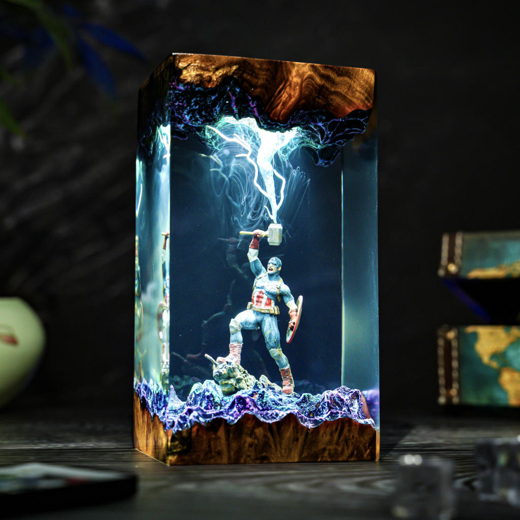 Captain America Thunder Lightning Lamp 2 Captain America Resin Lamp