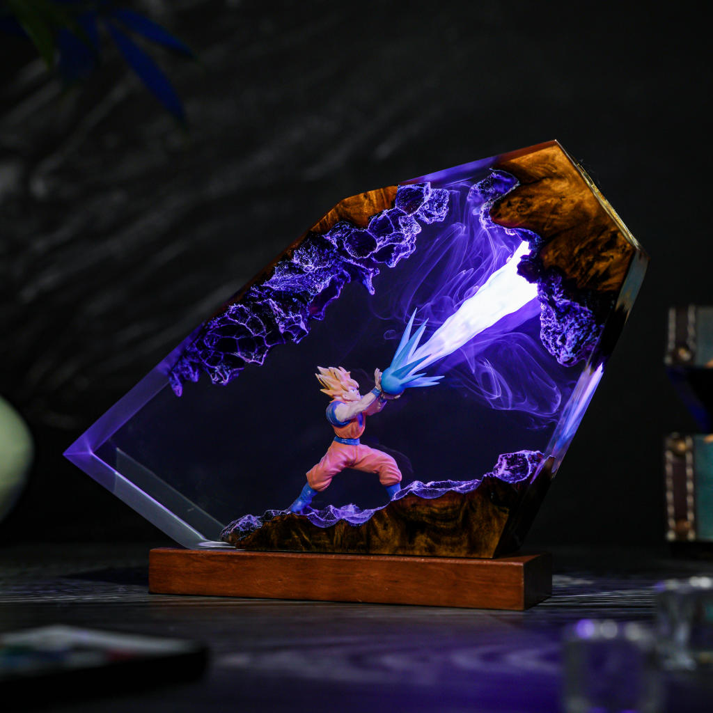 Energy Blast Super A.nime Warrior Resin Lamp Ver 1 11 Super Saiyan Goku Resin Lamp