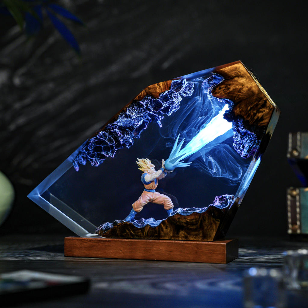 Energy Blast Super A.nime Warrior Resin Lamp Ver 1 9 Goku Epoxy Night Light