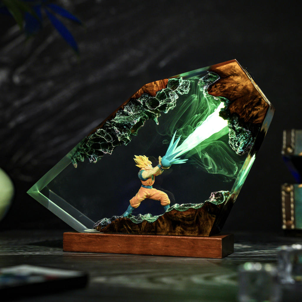 Energy Blast Super A.nime Warrior Resin Lamp Ver 1 10 Super Saiyan Goku Resin Lamp