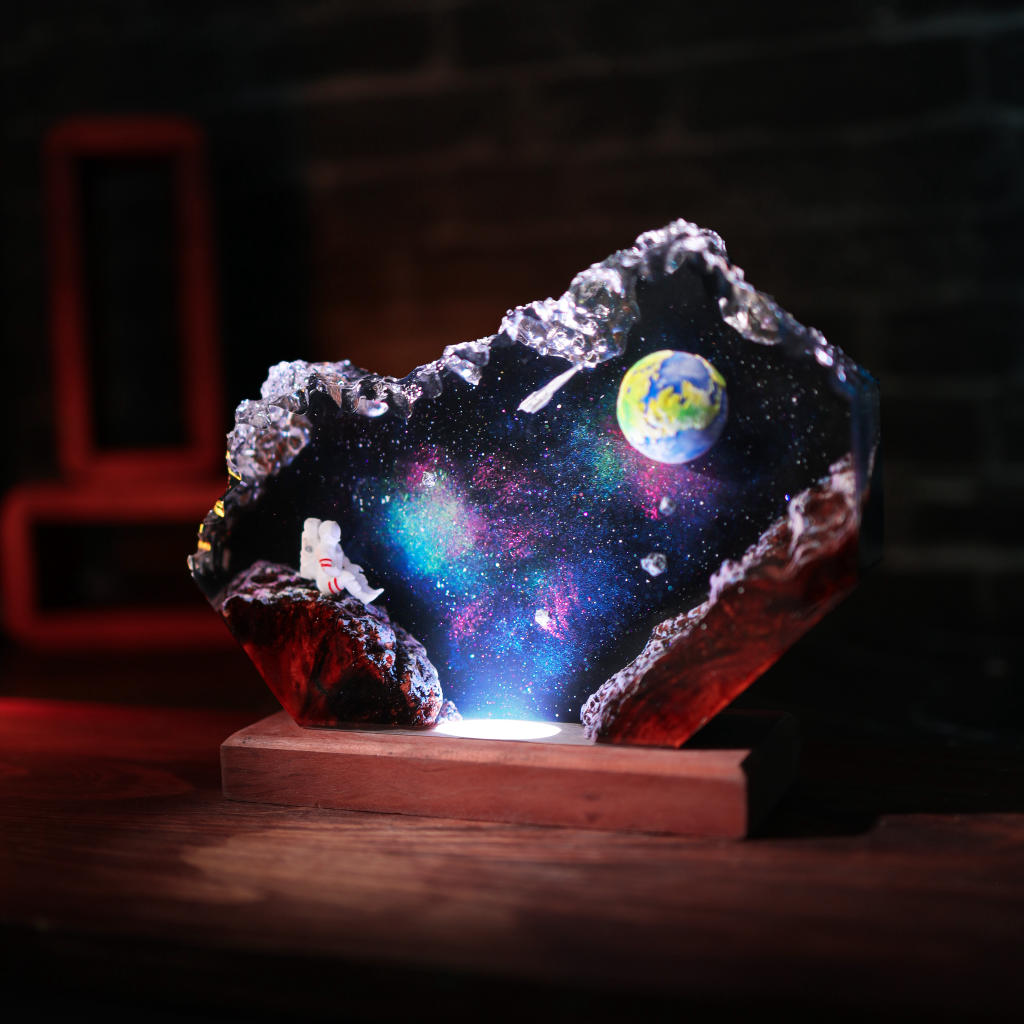 The Earth and Astronaut Epoxy Lamp Ver 2 5 Galaxy Astronaut Table Lamp