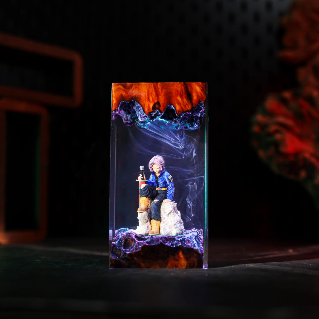 Lavender Warrior Resin Lamp 9 Trunks Super Saiyan Lamp
