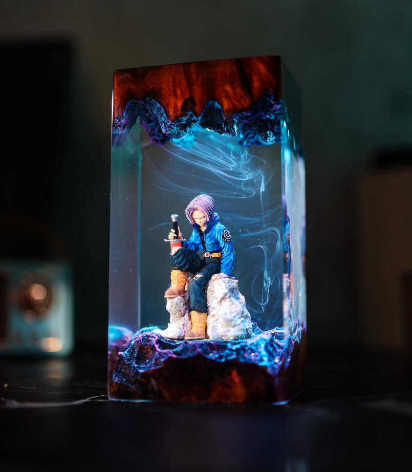 Lavender Warrior Resin Lamp 1 Trunks Dragon Ball Lamp