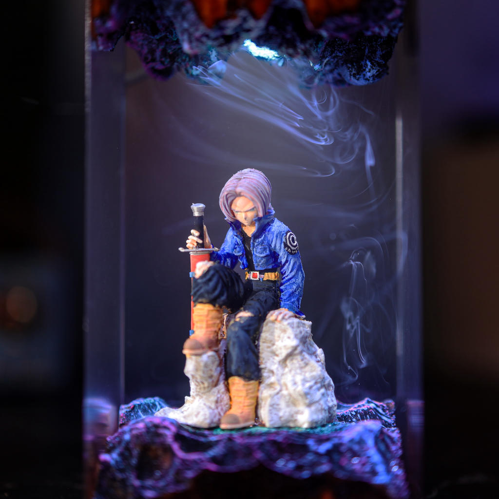 Lavender Warrior Resin Lamp 6 Anime Warrior Night Light