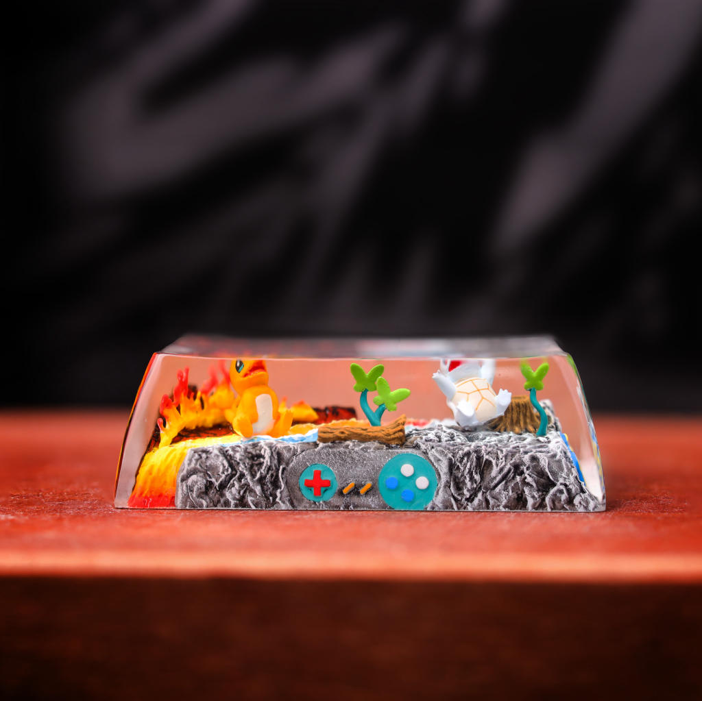 Charmander & Squirtle Pokémon Backspace Keycap 3 Pokémon Artisan Keycap