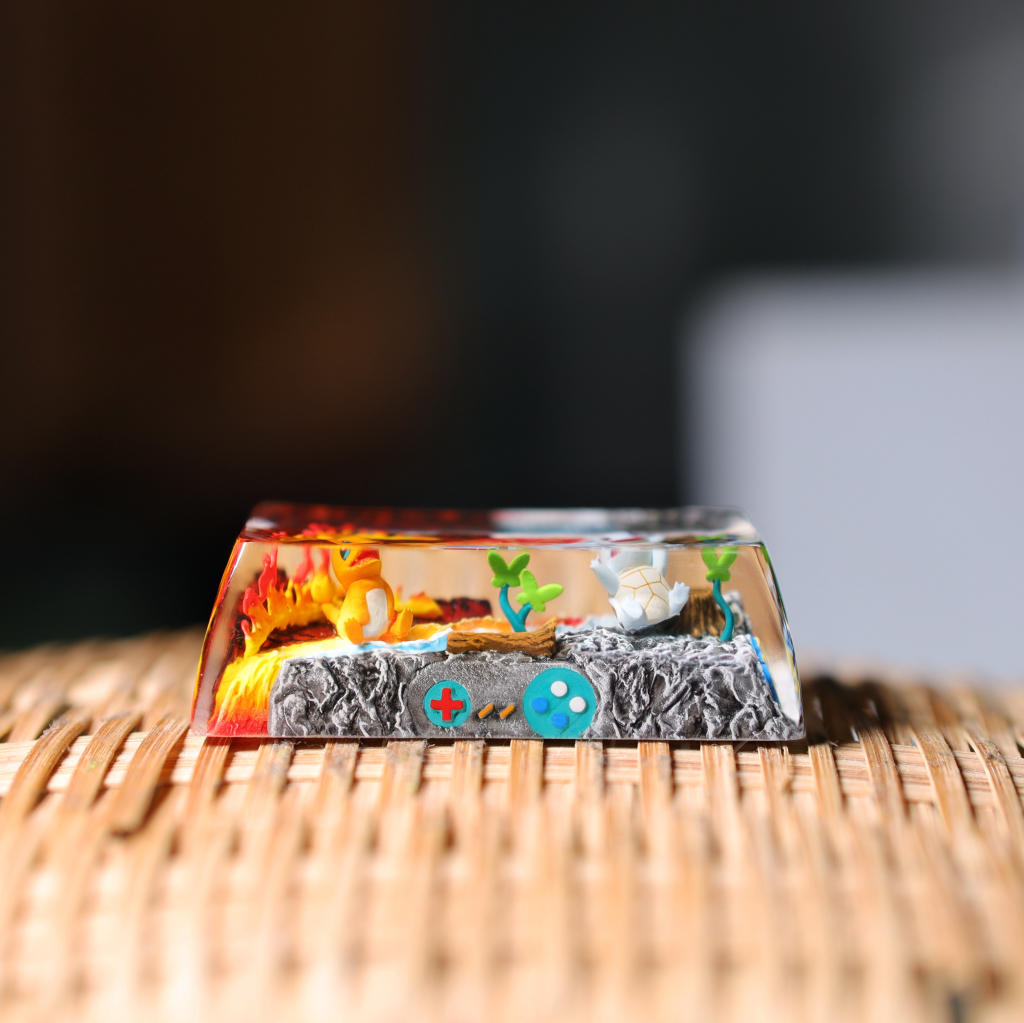 Charmander & Squirtle Pokémon Backspace Keycap 2 Pokémon Artisan Keycap