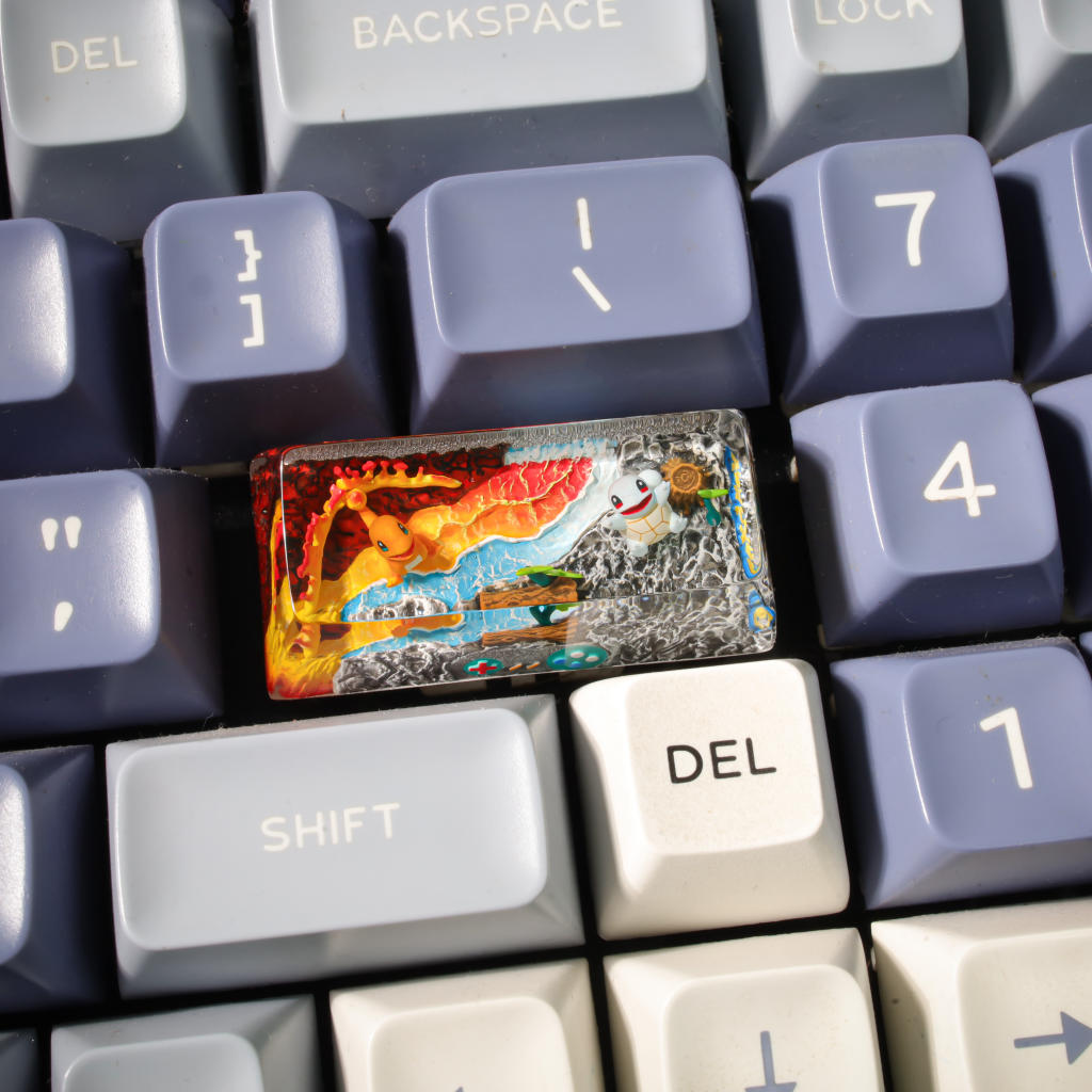 Charmander & Squirtle Pokémon Backspace Keycap 8 Charmander & Squirtle Pokémon Shift Keycap