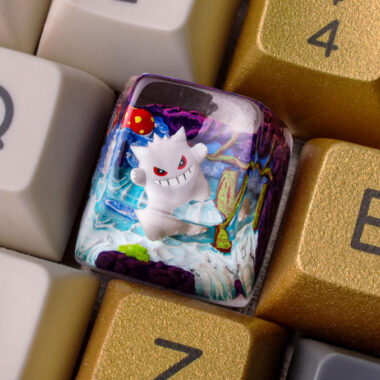 Creepy White Gengar Pokémon Keycap