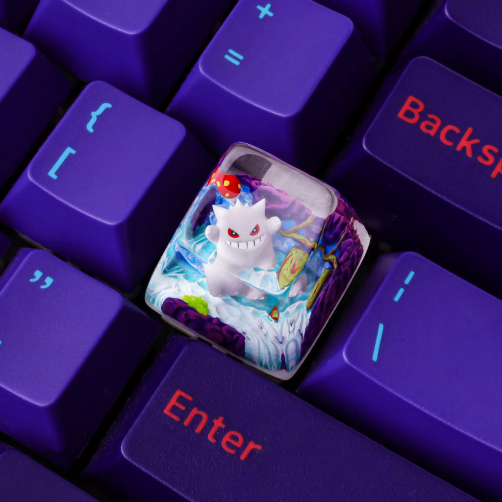 Creepy White Gengar Pokémon Keycap 3 Creepy Pokémon Desk Decor