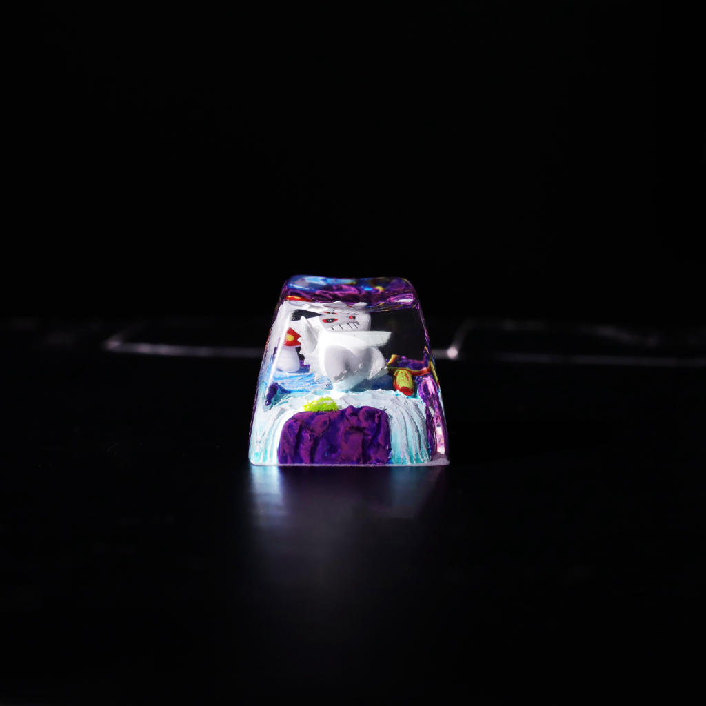 Creepy White Gengar Pokémon Keycap 8 White Gengar Resin Keycap