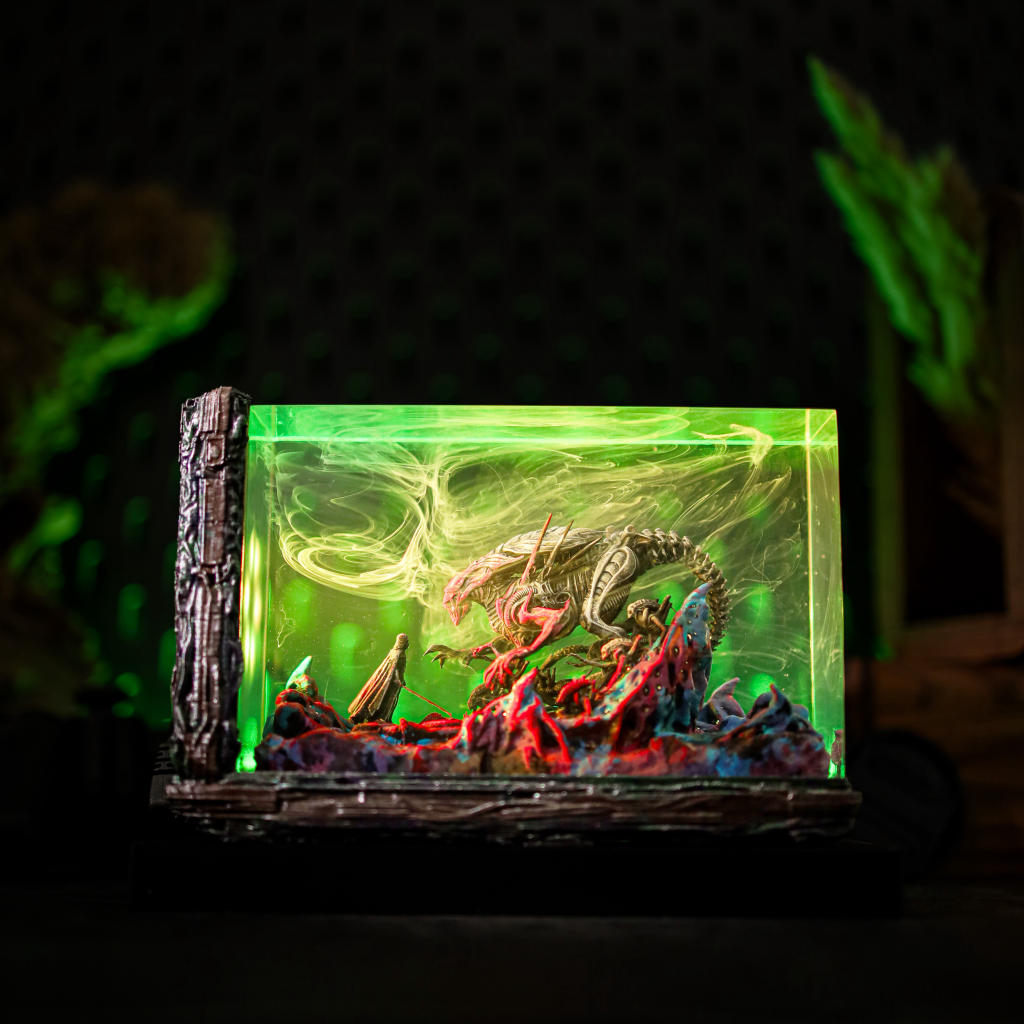 Darth Vader vs Xenomorph Diorama Lamp 5 Star Wars vs Alien diorama