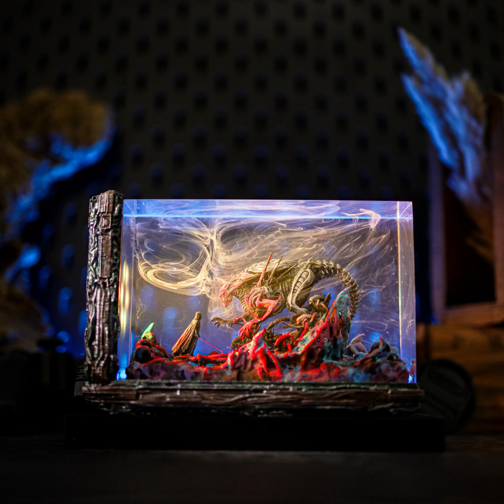 Darth Vader vs Xenomorph Diorama Lamp 6 Star Wars vs Alien diorama