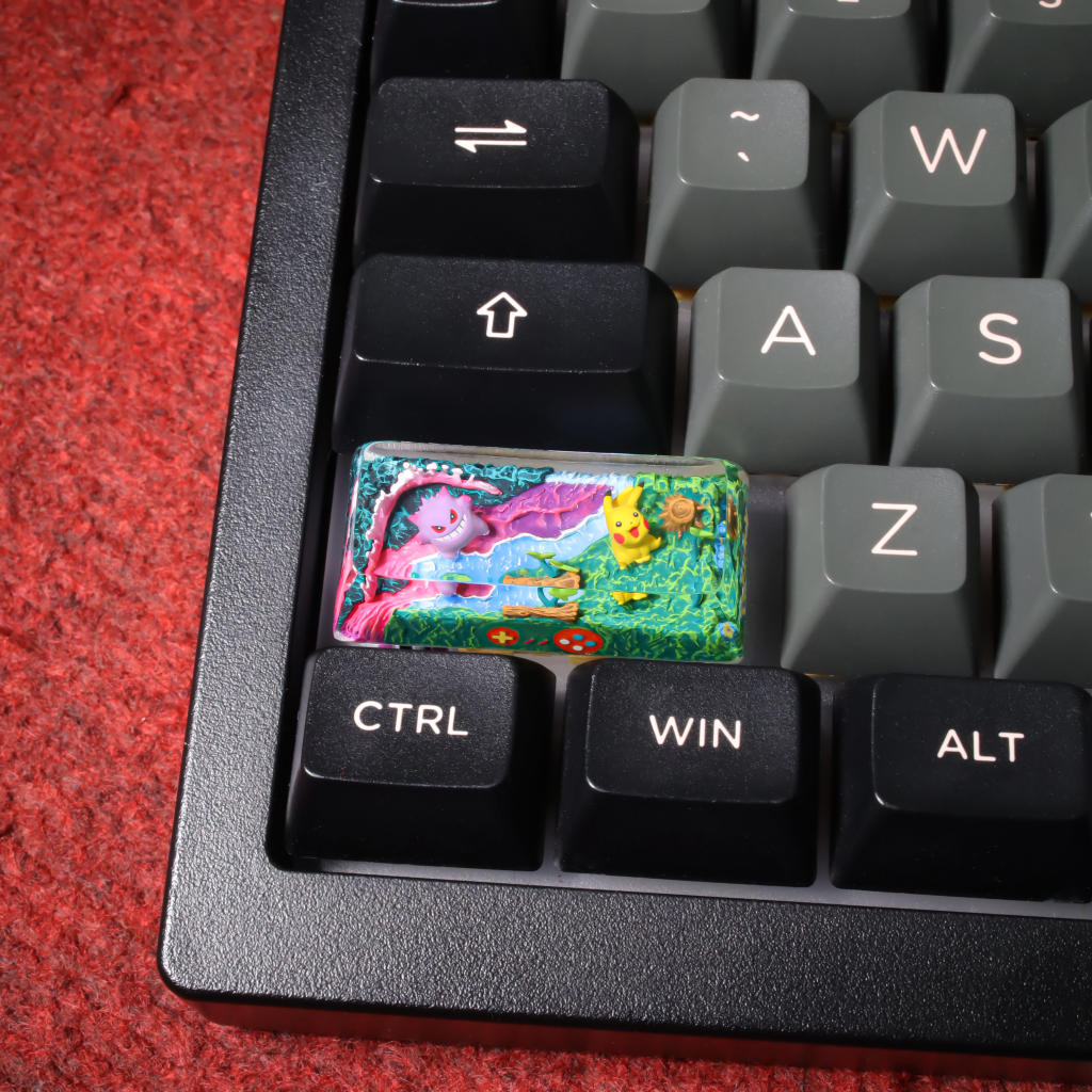 Charmander & Squirtle Pokémon Backspace Keycap 31 Gengar & Pikachu Pokémon Backspace 2u Keycap