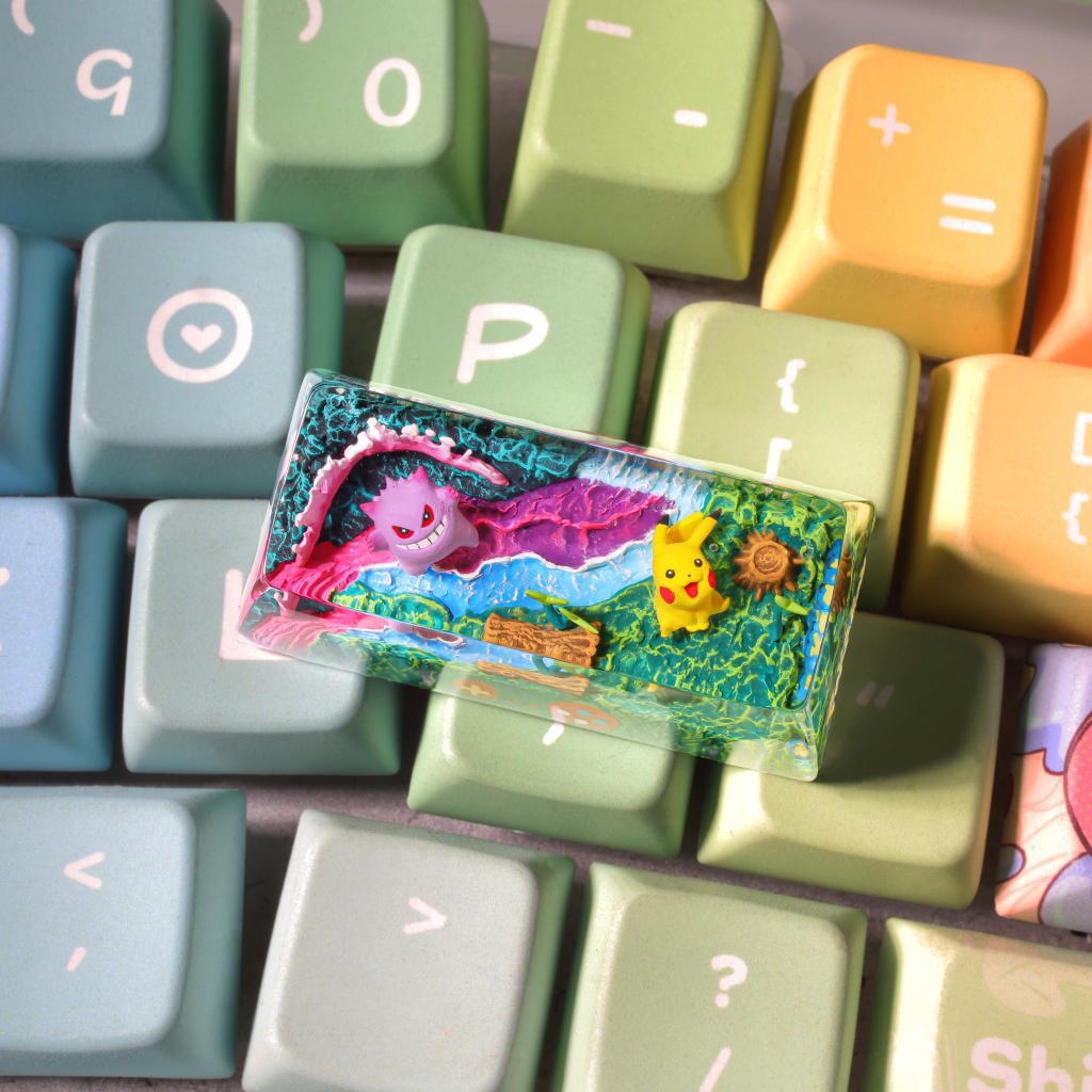 Charmander & Squirtle Pokémon Backspace Keycap 28 Handmade Pokémon Resin Keycap