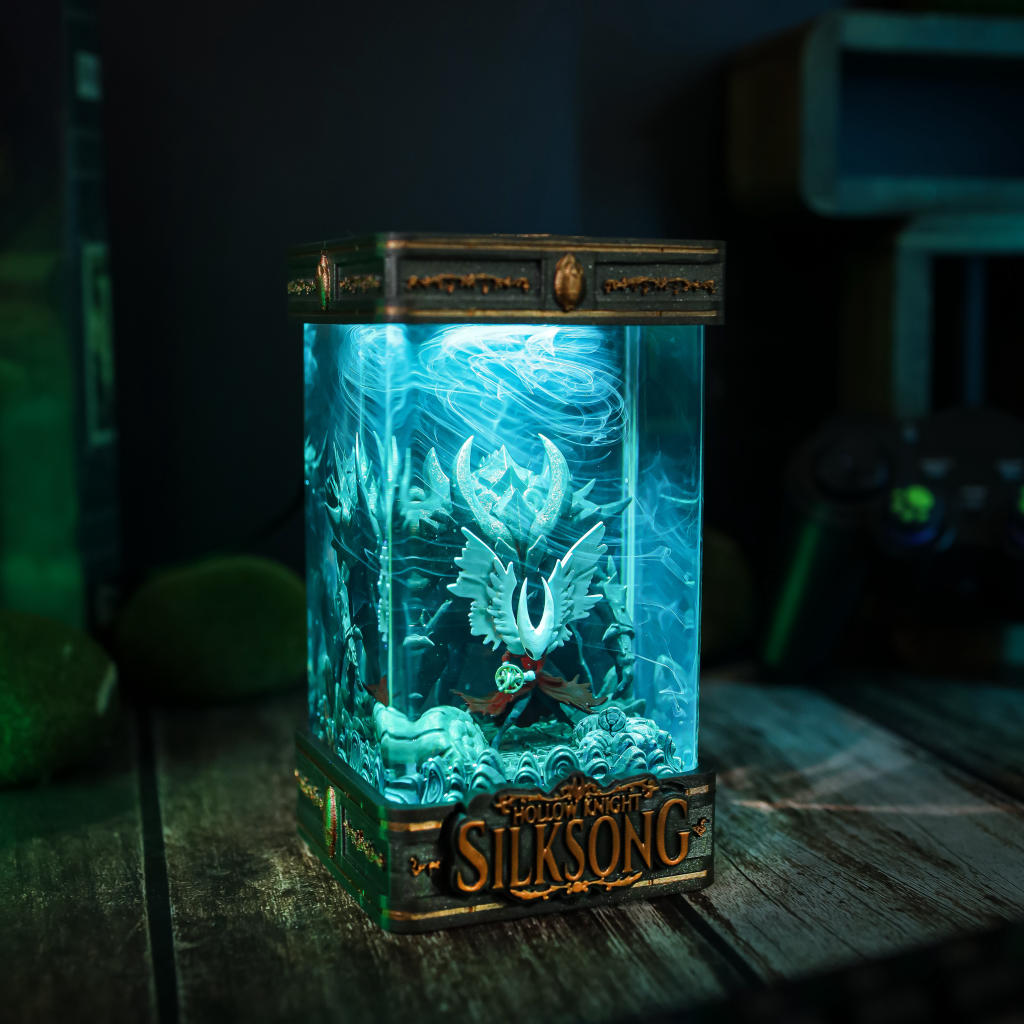 Hornet Battle Hollow Knight Silksong Diorama Lamp 4 hornet resin figure lamp