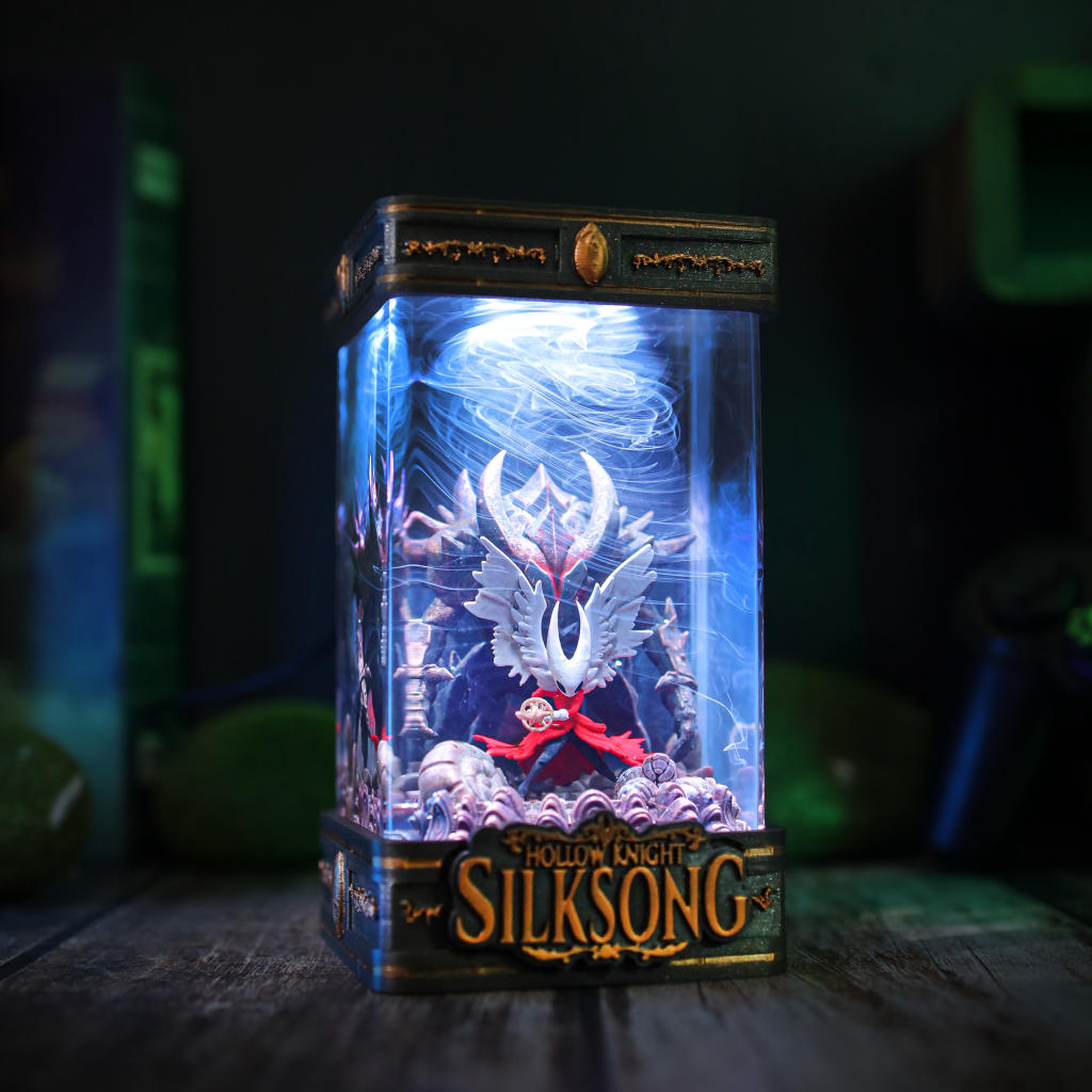 Hornet Battle Hollow Knight Silksong Diorama Lamp 7 hornet battle resin lamp