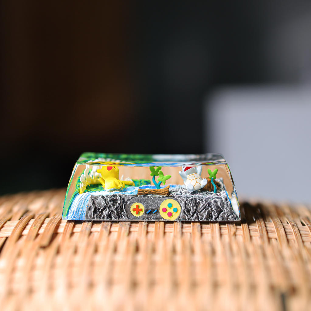 Charmander & Squirtle Pokémon Backspace Keycap 21 Cute Resin Pikachu & Squirtle Pokémon Backspace Keycap