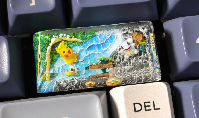 Charmander & Squirtle Pokémon Backspace Keycap 15 Pikachu & Squirtle Pokémon 2u Resin Keycap