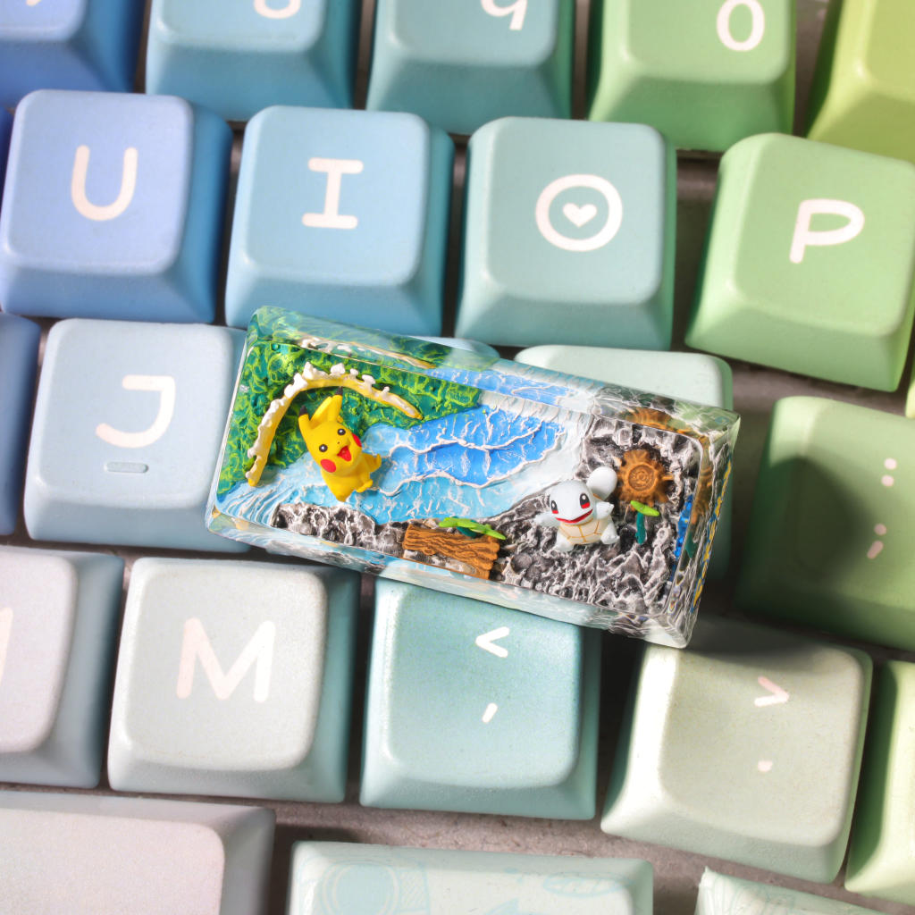 Charmander & Squirtle Pokémon Backspace Keycap 17 Pikachu & Squirtle Pokémon Handmade Backspace Keycap
