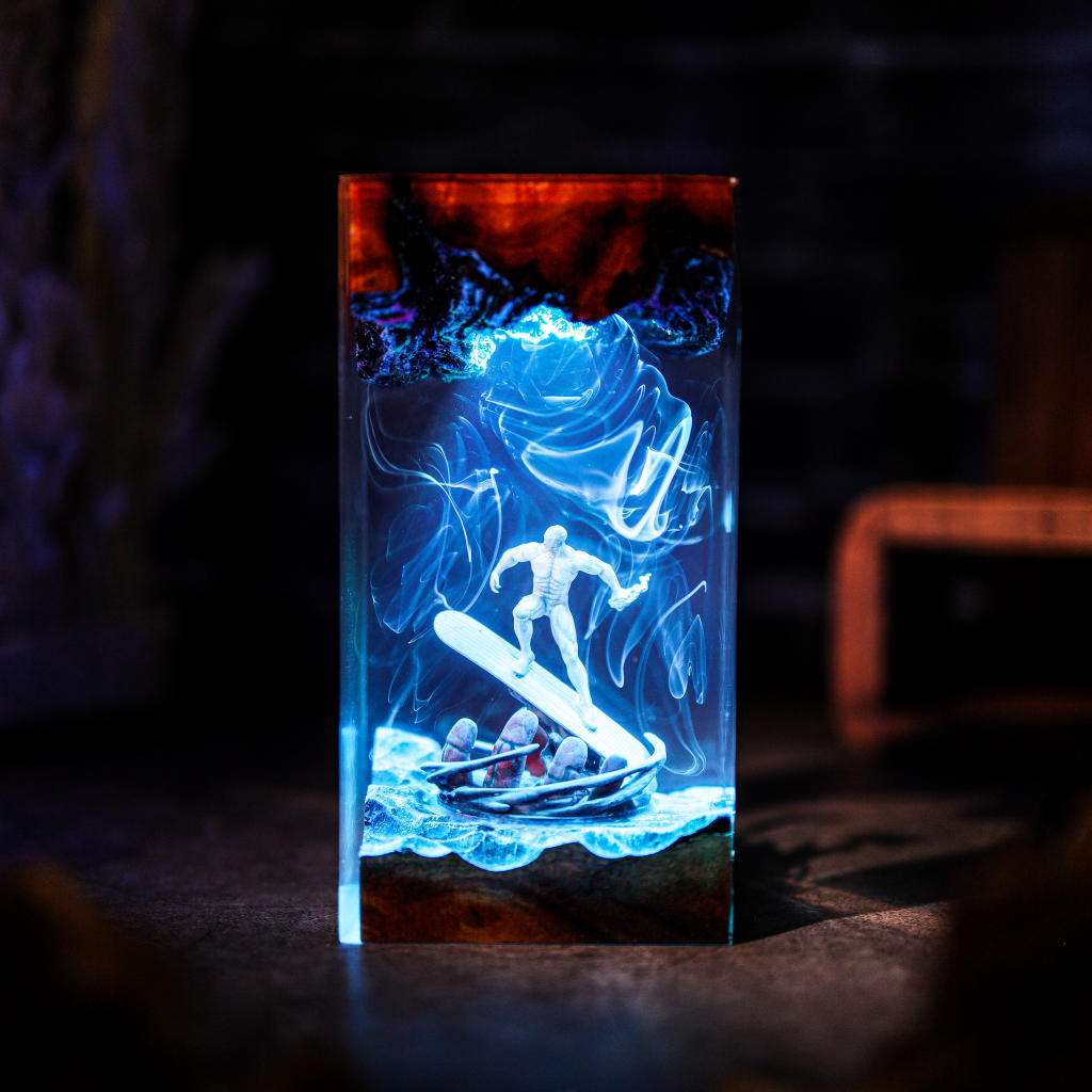 Silver Surfer Fantastic Four Marvel Lamp 4 Marvel Silver Surfer resin lamp