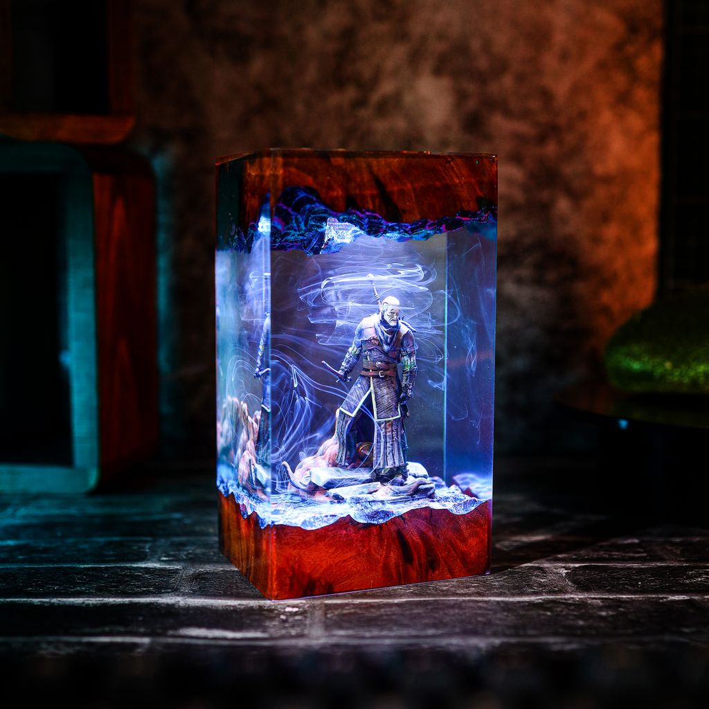 Geralt of Rivia Witcher Lamp 8 The Witcher White Wolf LED Night Light