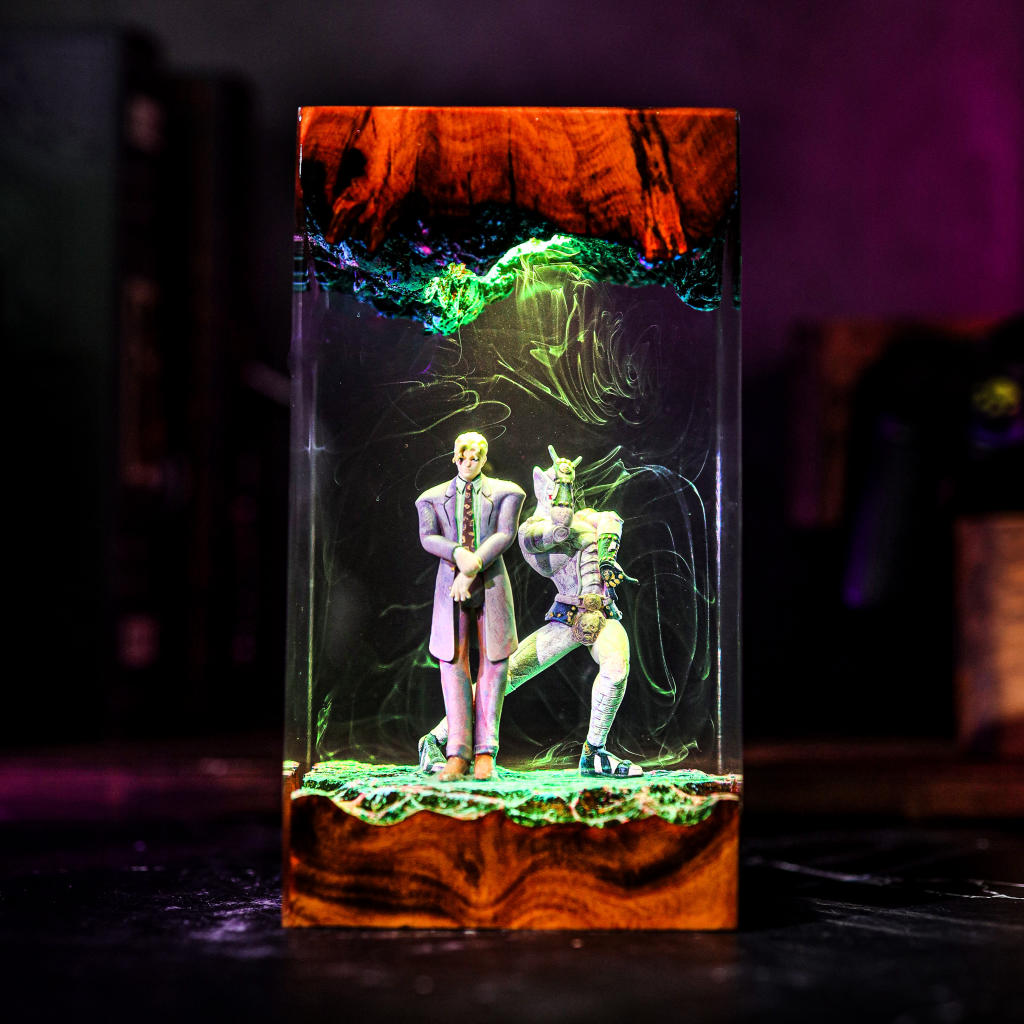 Yoshikage Kira & Killer Queen Jojo's Bizarre Adventure Lamp 6 Killer Queen Stand LED light