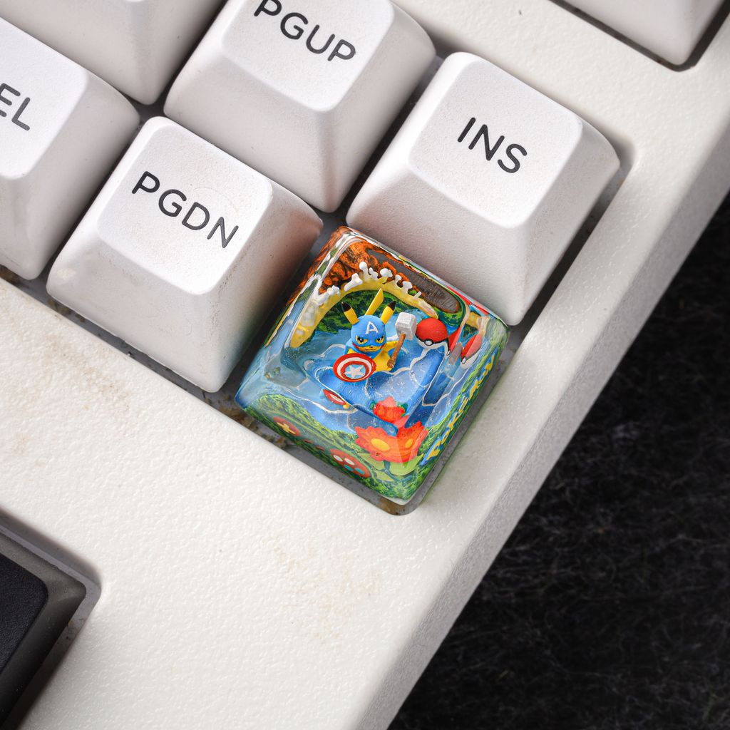 Pikachu Captain America Pokémon Keycap 3 Captain America Pikachu Pokémon Keycap