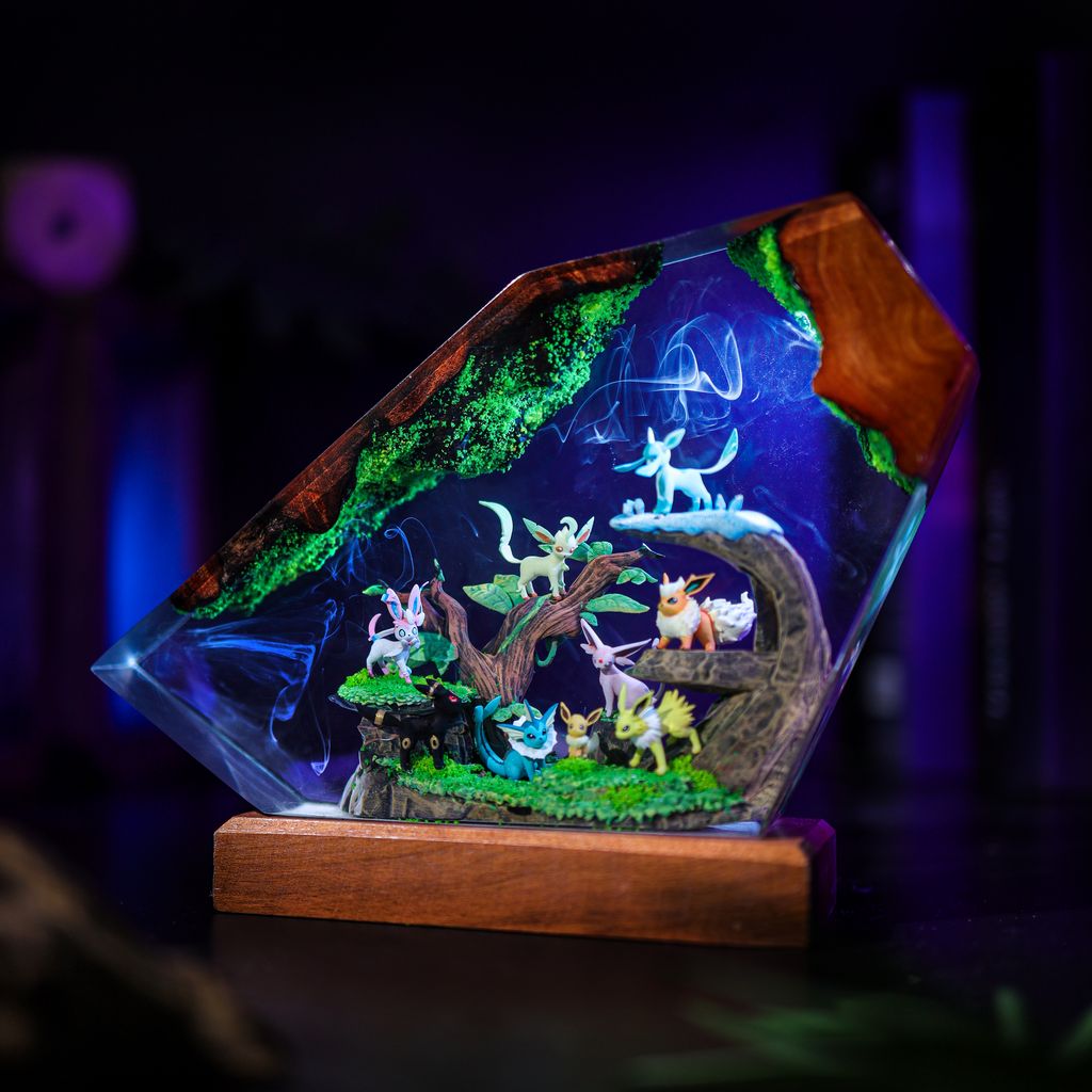 Eevee Evolution Family Pokémon Lamp 7 Eevee Evolution Family Pokémon Epoxy Resin Lamp