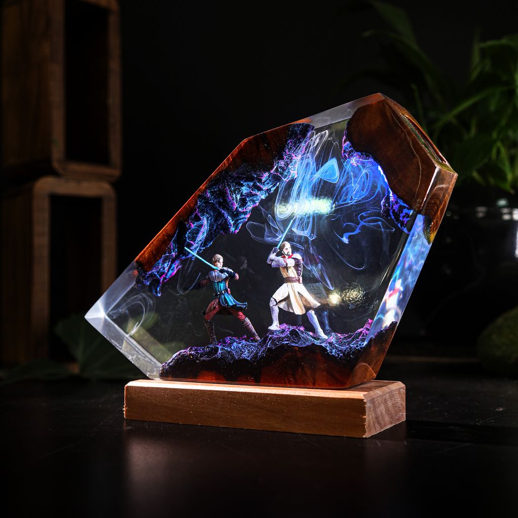 General Kenobi & Anakin Skywalker Star Wars Lamp 7 Star Wars Jedi Duel Resin Night Lamp