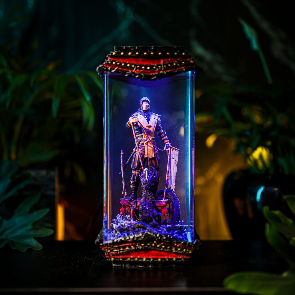Handmade Hellfire Ninja Gaming Lamp 5 Hellfire Ninja Gaming Room Table Lamp