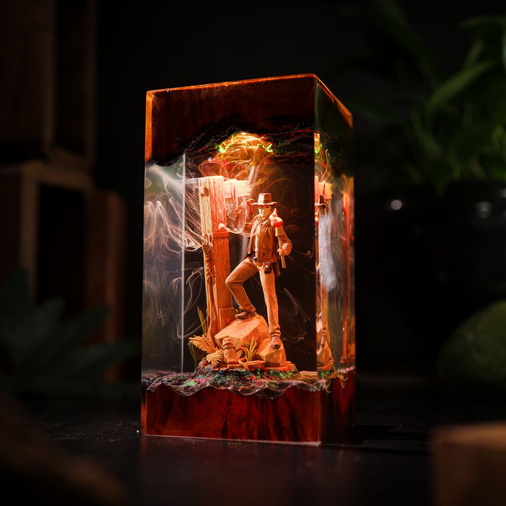 Indiana Jones and the Great Circle Lamp 2 Indiana Jones and the Great Circle Adventure Resin Night Lamp
