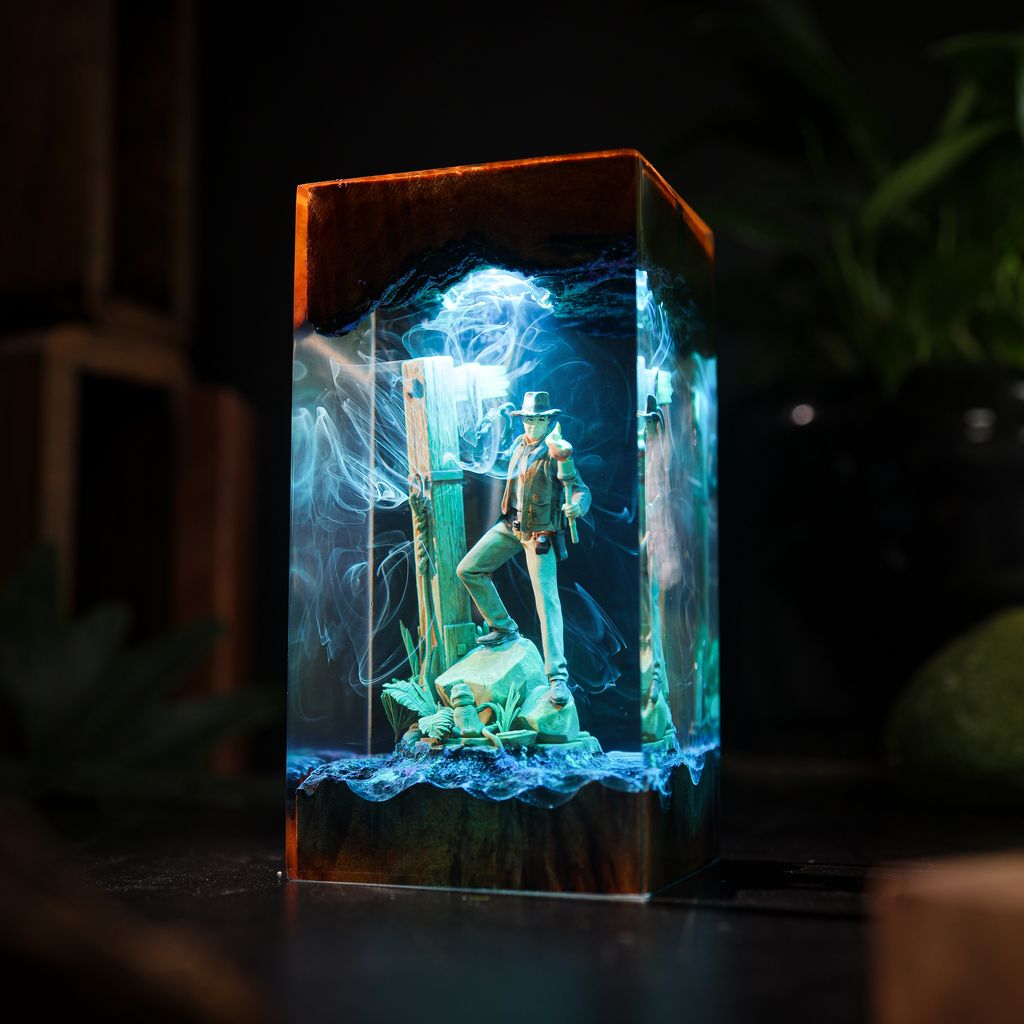 Indiana Jones and the Great Circle Lamp 4 Indiana Jones and the Great Circle Handmade Resin Light