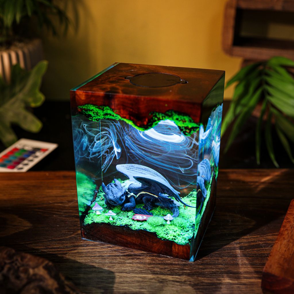 Sleeping Toothless How to Train Your Dragon Lamp 3 Toothless How to Train Your Dragon Resin Lamp