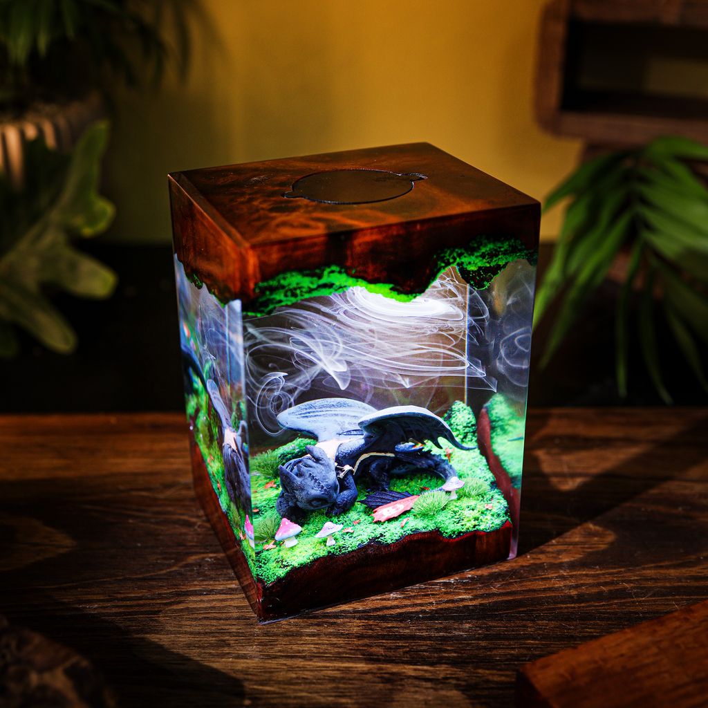 Sleeping Toothless How to Train Your Dragon Lamp 4 Sleeping Toothless Epoxy LED Light
