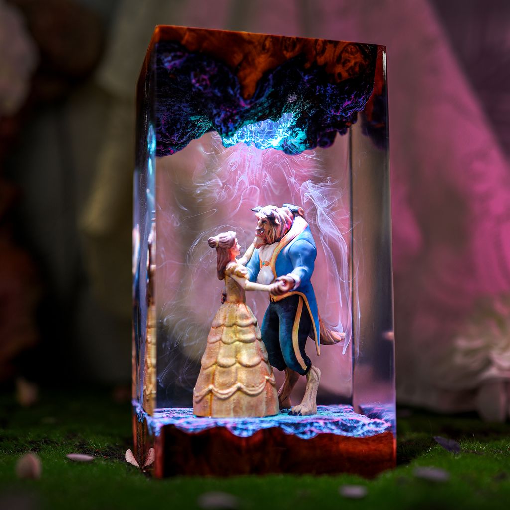 Beauty And The Beast Lamp 3 Handmade Beauty And The Beast Diorama Light