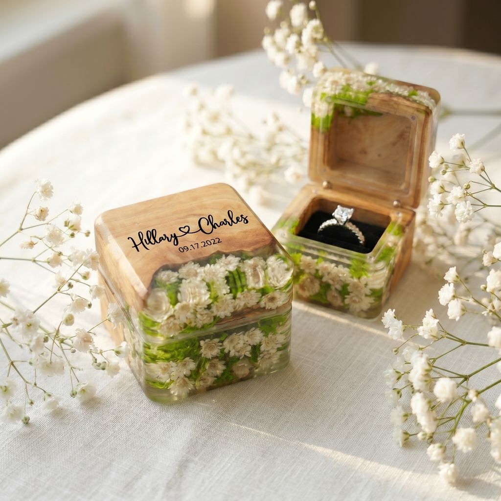 Daisy Flower Ring Box 2 Cute Flower Jewelry Storage Box