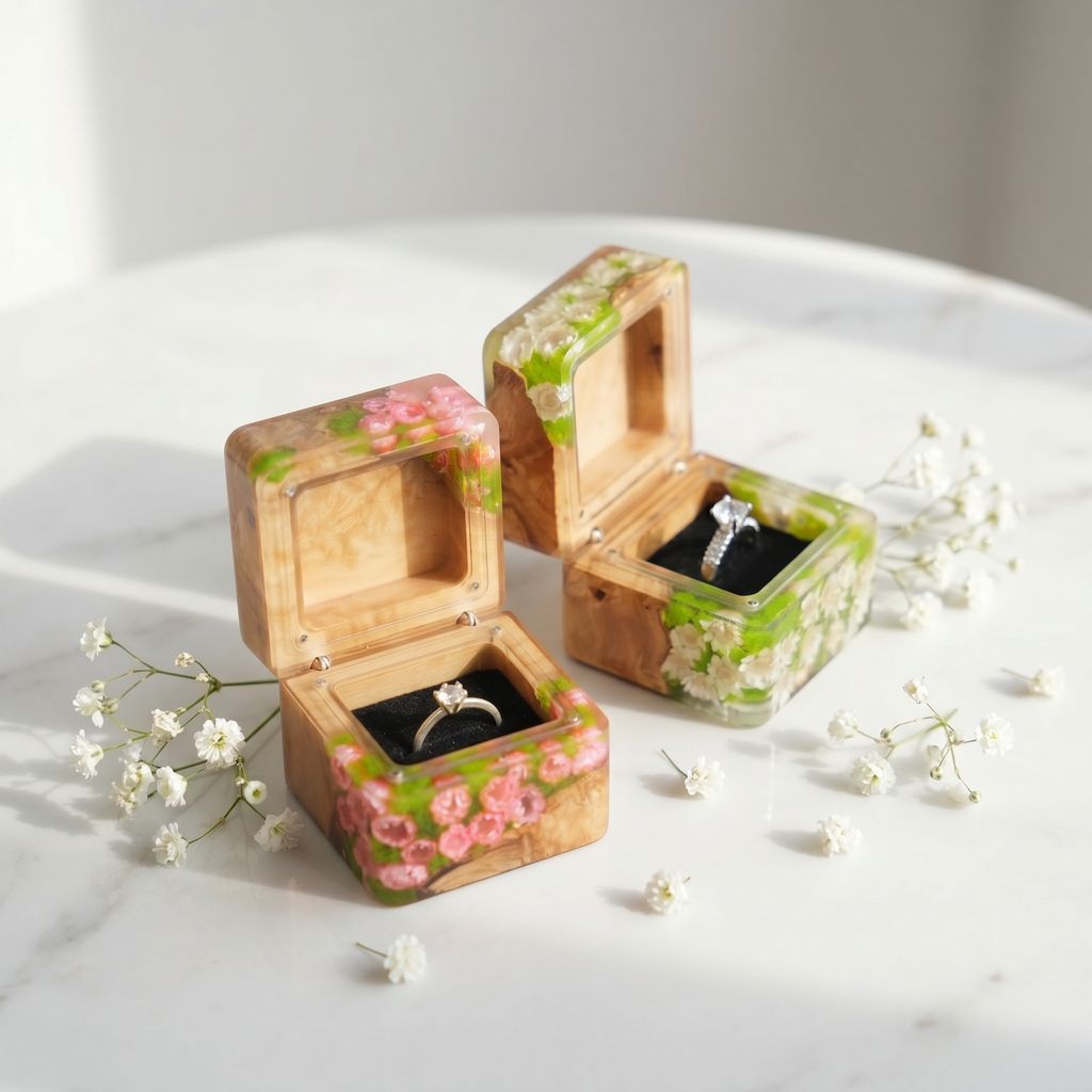 Daisy Flower Ring Box 4 Daisy Blossom Ring Presentation Box