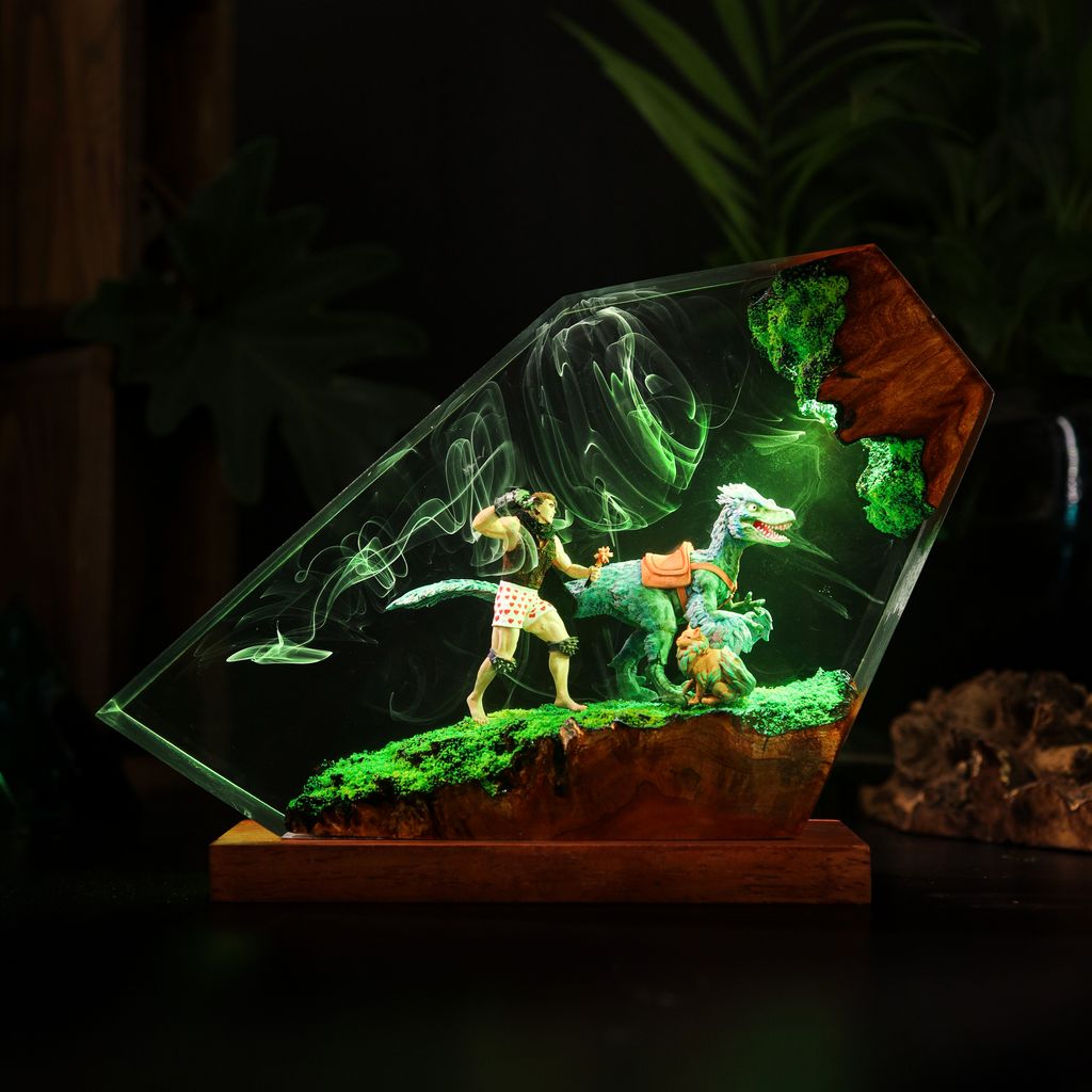 Dungeon Crawler Carl Lamp 4 Dungeon Crawler Carl Handmade Resin Wood Light