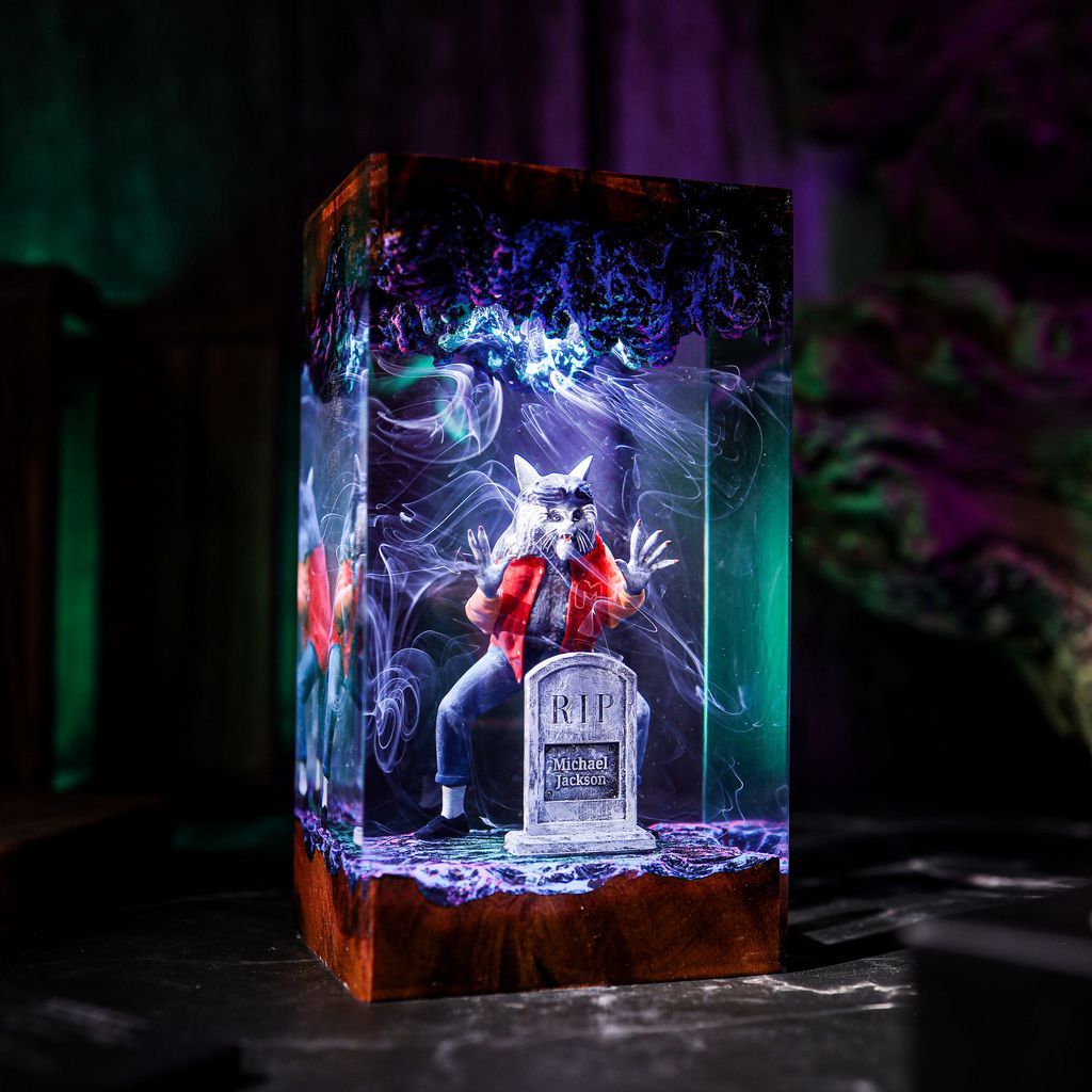 Michael Jackson Thriller Werewolf Lamp 7 Handmade MJ Thriller Epoxy Resin Light