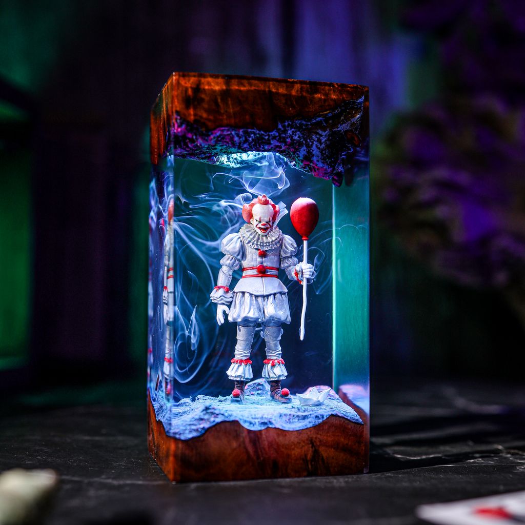 Pennywise IT Halloween Night Light 7 Horror Character Epoxy Resin Lamp